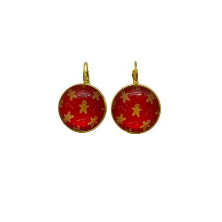 earrings steel gold gingerbreadman